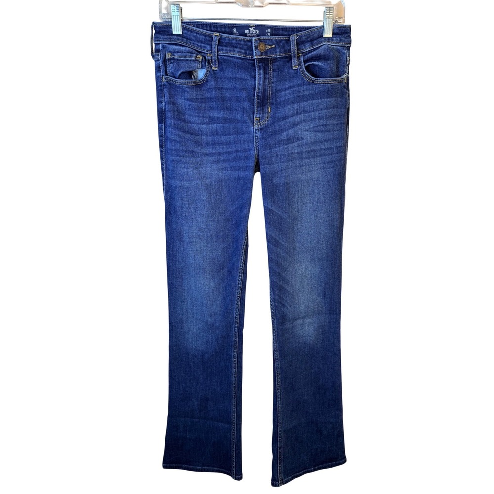Hollister Mid-Rise Bootcut Jeans Dark Wash Soft Stretch 9L W29 L34